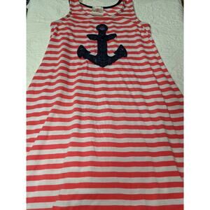 Jenna & Jessie girls sz. 8 red striped anchor dress. Adorable, comfortable